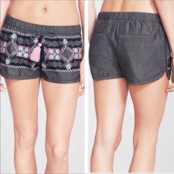 Anna Sui x O’Neill Eureka Embroidered Shorts Boho Aztec Tribal Woven Rope S - Picture 2 of 8